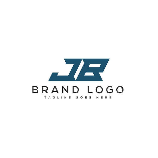 Diseño de la plantilla de letras vectorial del logotipo JB para la marca