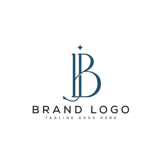 Diseño de la plantilla de letras vectorial del logotipo JB para la marca