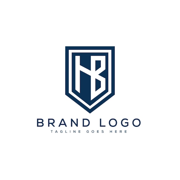Diseño de la plantilla de letras vectoriales del logotipo HB para la marca
