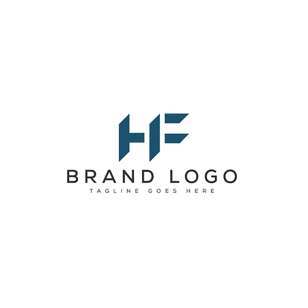Diseño de la plantilla de letras vectoriales del logotipo HF para la marca