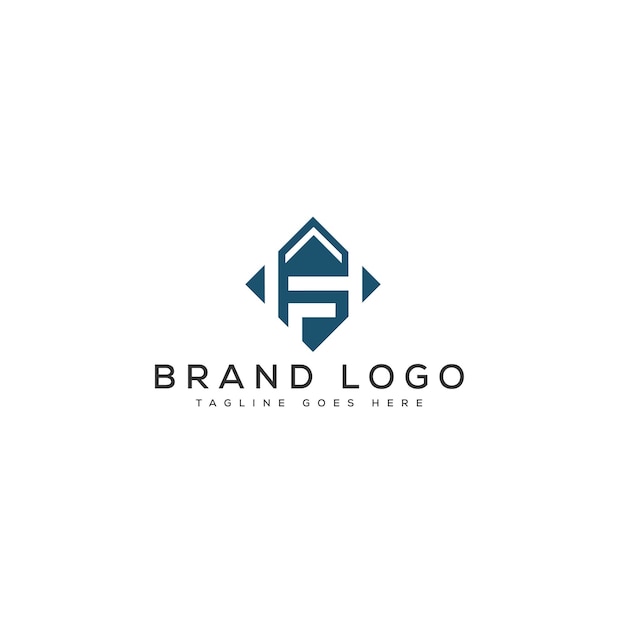 Diseño de la plantilla de letras vectoriales del logotipo HF para la marca