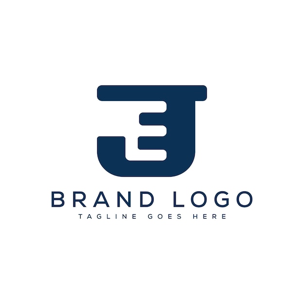 Diseño de la plantilla de letras vectoriales del logotipo JE para la marca