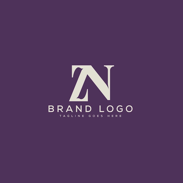 Diseño de la plantilla de letras vectoriales del logotipo de NZ para la marca