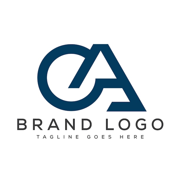 Diseño de la plantilla de letras vectoriales del logotipo OA para la marca