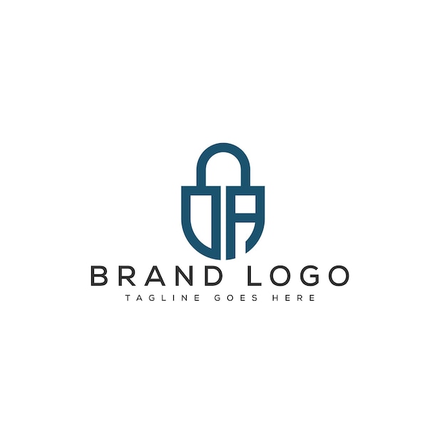 Diseño de la plantilla de letras vectoriales del logotipo OA para la marca