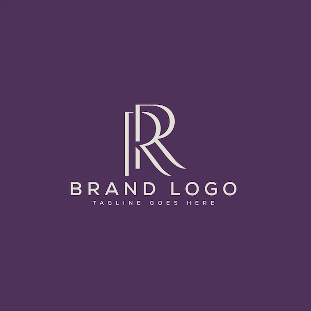 Diseño de la plantilla de letras vectoriales del logotipo de RR para la marca