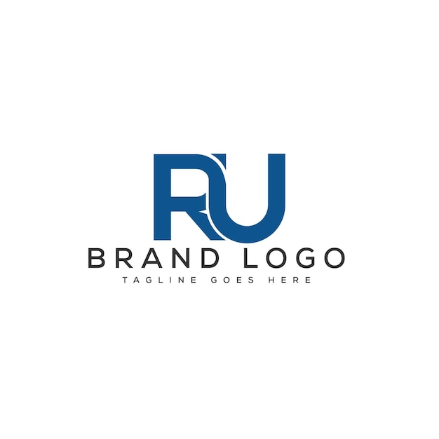 Diseño de la plantilla de letras vectoriales del logotipo de la RU para la marca