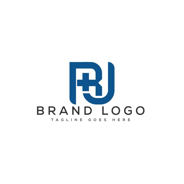 Diseño de la plantilla de letras vectoriales del logotipo de la RU para la marca