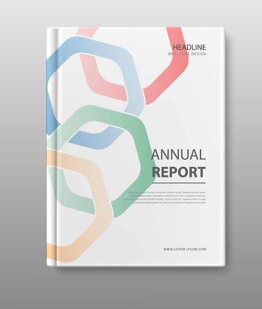 diseño de plantilla de libro de portada de informe anual