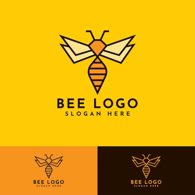 Diseño de plantilla de logotipo de abeja de miel