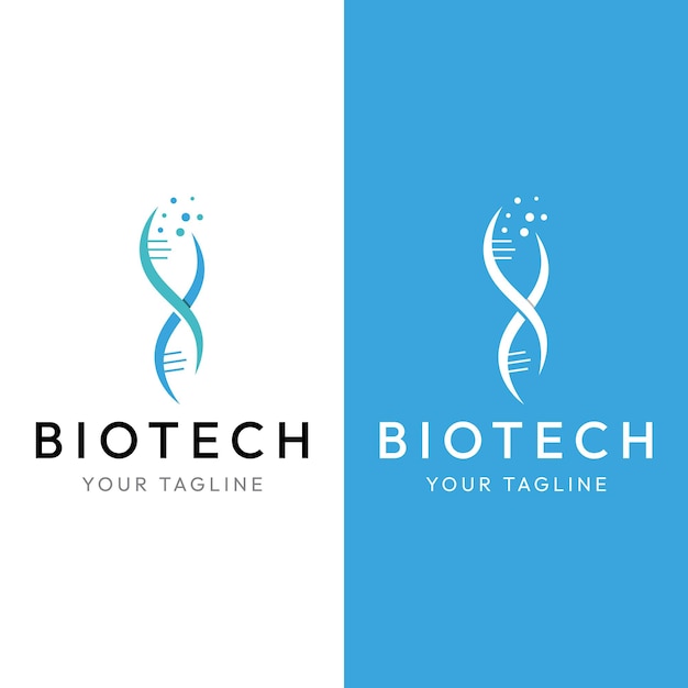 Diseño de plantilla de logotipo abstracto de biotecnología creativa o molécula espiral de ADNLogo para ciencia empresarial y laboratorio