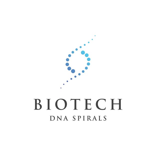 Diseño de plantilla de logotipo abstracto de biotecnología creativa o molécula espiral de ADNLogo para ciencia empresarial y laboratorio