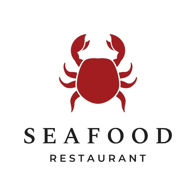 Diseño de plantilla de logotipo abstracto de cangrejo o marisco para restaurante y tienda de negocios