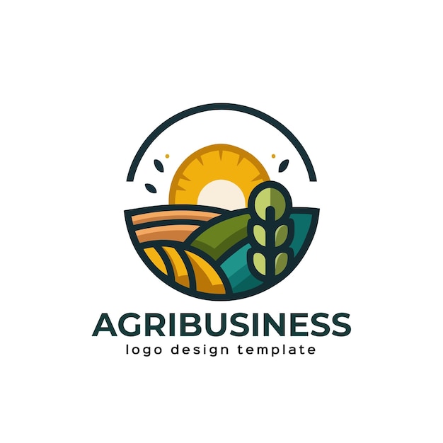 Diseño de plantilla de logotipo de agricultura icono de vector de logotipo de agronegocios