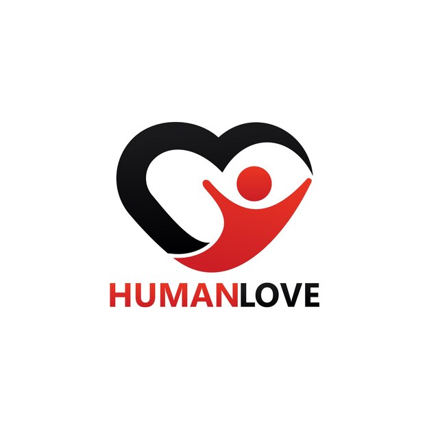 Diseño de plantilla de logotipo de amor humano