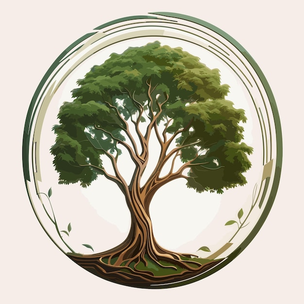 Vector diseño de plantilla de logotipo del árbol