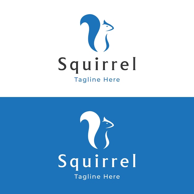 Diseño de plantilla de logotipo de ardilla con un concepto creativo y único