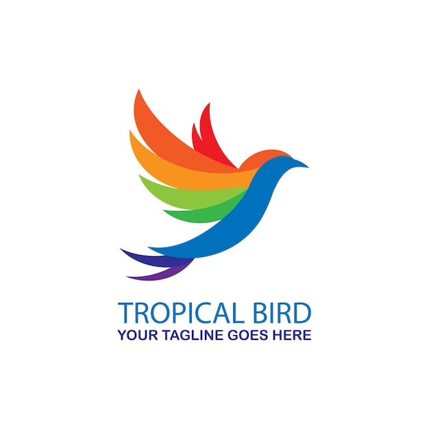 Diseño de plantilla de logotipo de aves tropicales