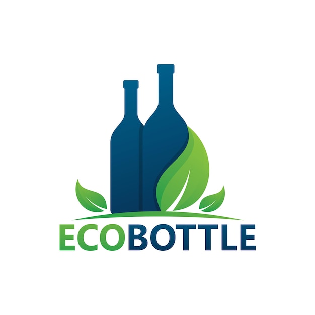 Diseño de plantilla de logotipo de botella ecológica