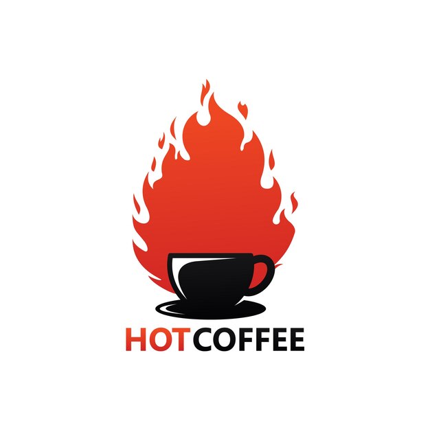 Diseño de plantilla de logotipo de café caliente