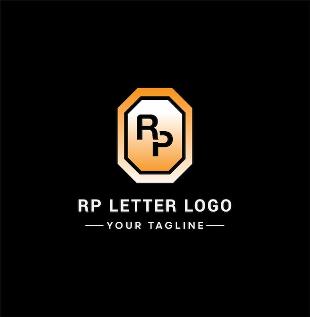 Vector diseño de plantilla y logotipo de carta rp