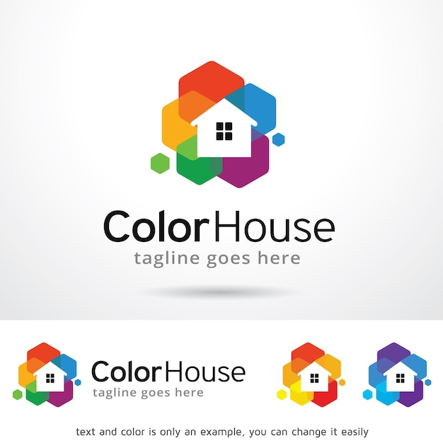diseño de plantilla de logotipo de la casa de colores