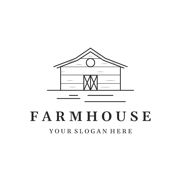 Diseño de plantilla de logotipo de casa o granero o granero de granja orgánica y casa de granja de animales vintagelogotipo de país vintage