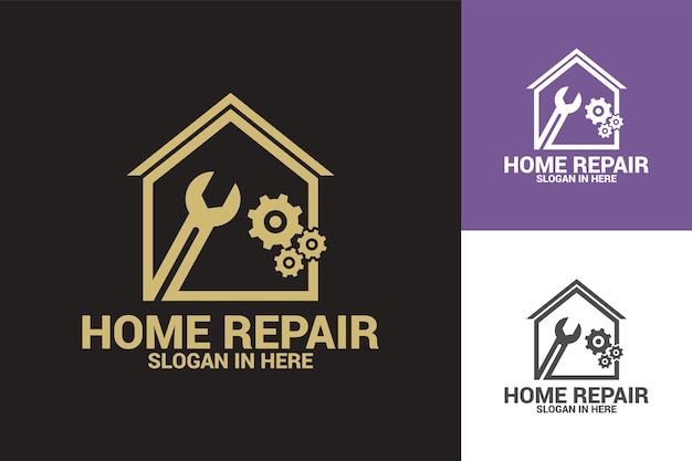 Diseño de plantilla de logotipo de casa de reparación