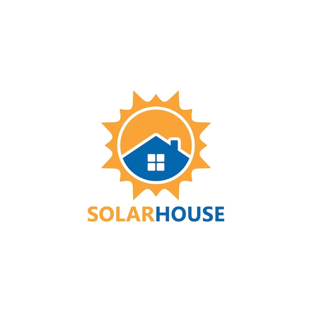 Diseño de plantilla de logotipo de casa solar