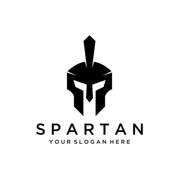 Diseño de plantilla de logotipo de casco de guerrero espartano griego simple con idea creativa