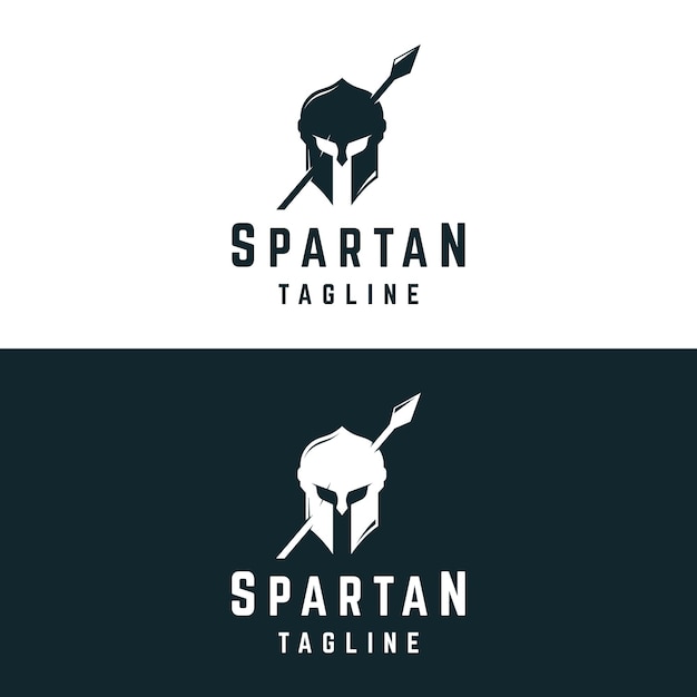 Diseño de plantilla de logotipo de casco de guerrero espartano griego simple con idea creativa