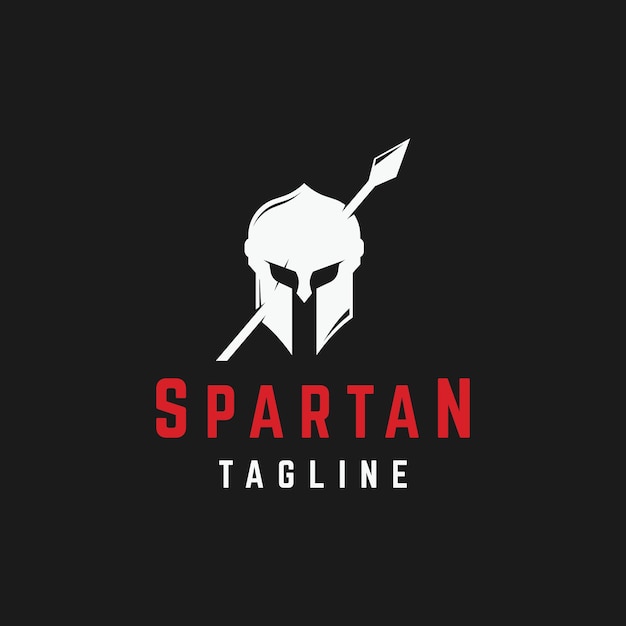 Diseño de plantilla de logotipo de casco de guerrero espartano griego simple con idea creativa
