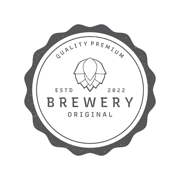 Diseño de plantilla de logotipo de cerveza artesanal vintage de primera calidad Para insignias, emblemas, empresas cerveceras, bares, tabernas