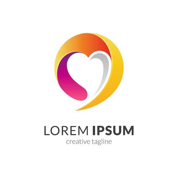 Diseño de plantilla de logotipo de chat de amor aislado