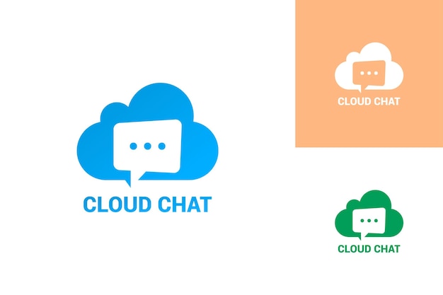 Diseño de plantilla de logotipo de chat en la nube