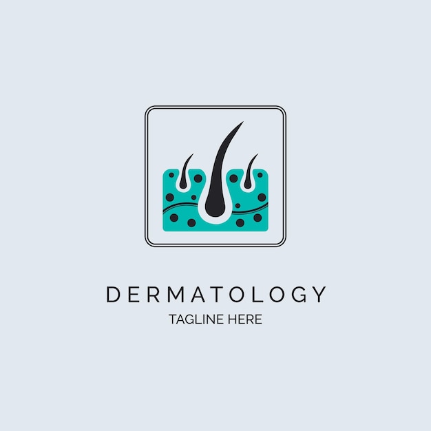 Vector diseño de plantilla de logotipo de clínica de piel dermatológica para marca o empresa y otros