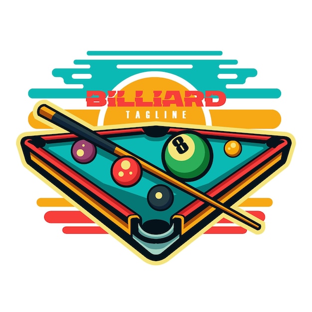Diseño de plantilla de logotipo de club de billar