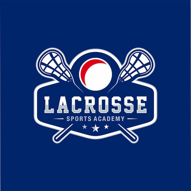 Diseño de plantilla de logotipo de club de lacrosse