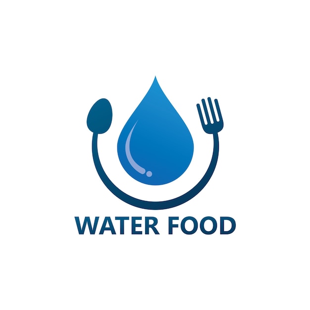 Diseño de plantilla de logotipo de comida de agua