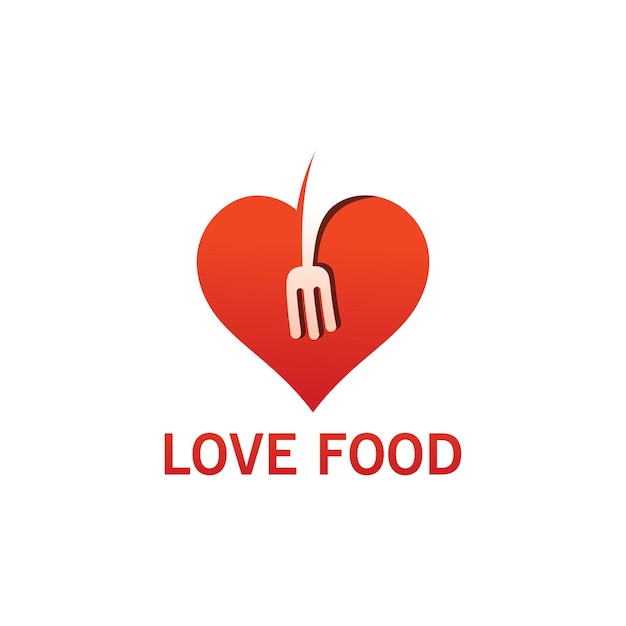 Diseño de plantilla de logotipo de comida de amor