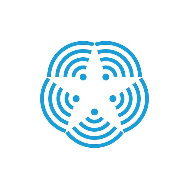 Diseño de plantilla de logotipo de conexión de red en estrella
