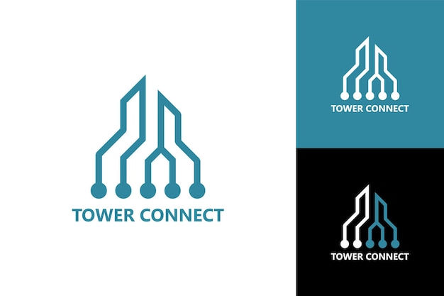 Vector diseño de plantilla de logotipo de conexión de torre