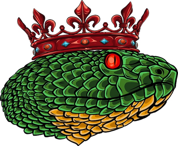 Diseño de plantilla de logotipo de corona de serpiente Ilustración vectorial
