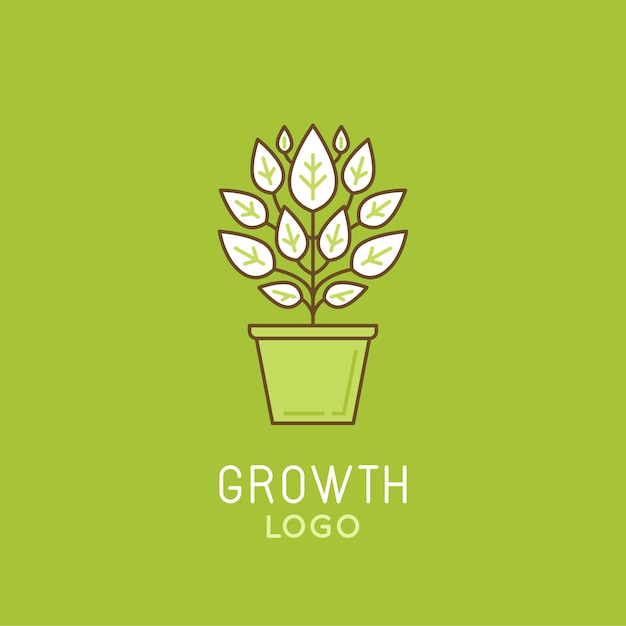Diseño de plantilla de logotipo de crecimiento en estilo moderno y lineal