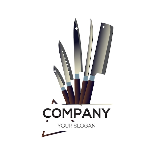 Diseño de plantilla de logotipo de cuchillo