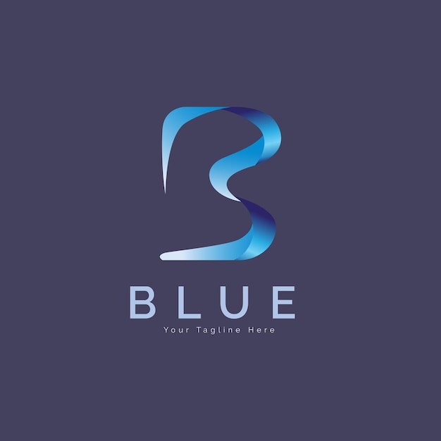 Diseño de plantilla de logotipo degradado azul letra B moderna para marca o empresa y otros