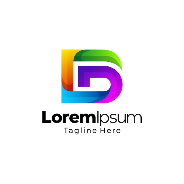 diseño de plantilla de logotipo degradado de letra d