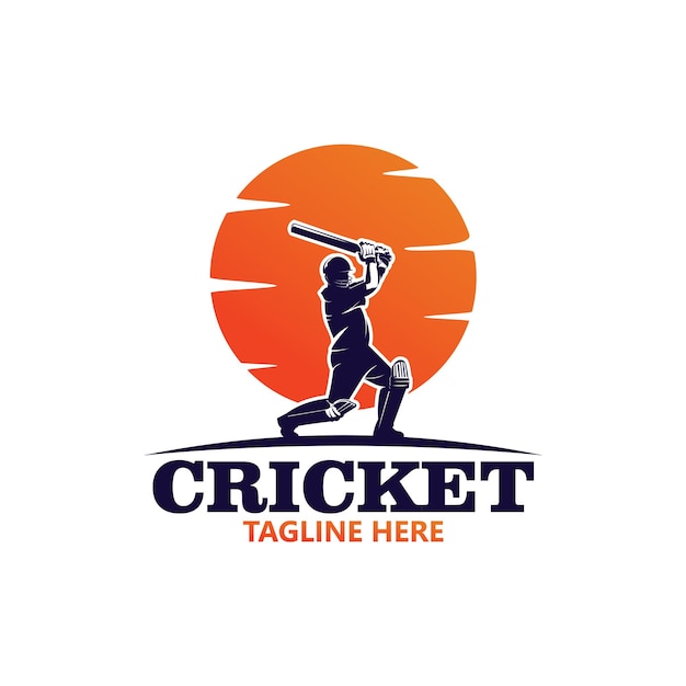 Diseño de plantilla de logotipo de deporte de cricket