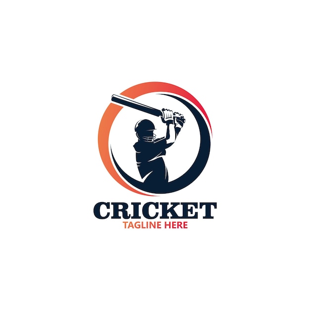 Diseño de plantilla de logotipo de deporte de cricket