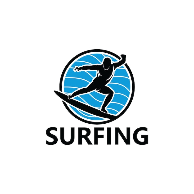 Diseño de plantilla de logotipo de deporte de surf